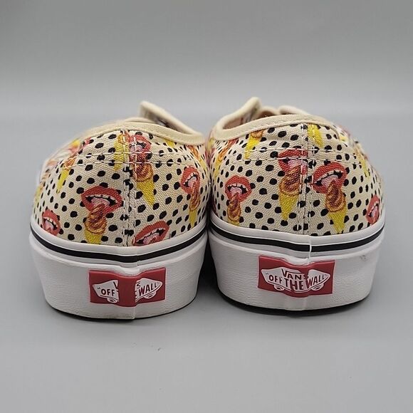 Vans Authentic x Kendra Dandy Scream Lips Skate Shoes in White size 8.5 - Picture 4 of 7
